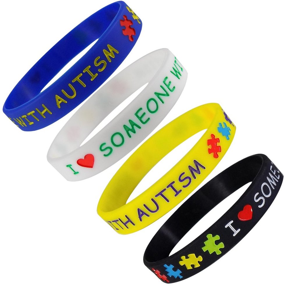 I Love Someone with Autism - Silicone Wristbands (4 Pack)